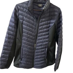 32 Degrees Women's Dark Blue and Black Puffer Coat
